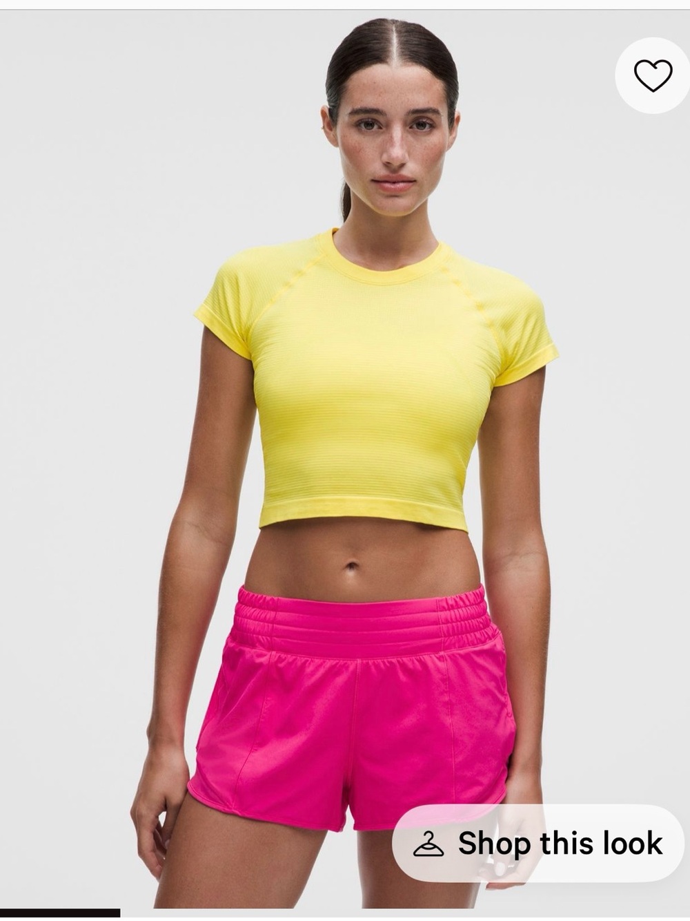 lululemon Athletica Swiftly Tech Cropped Short Sleeve Lime & Yours